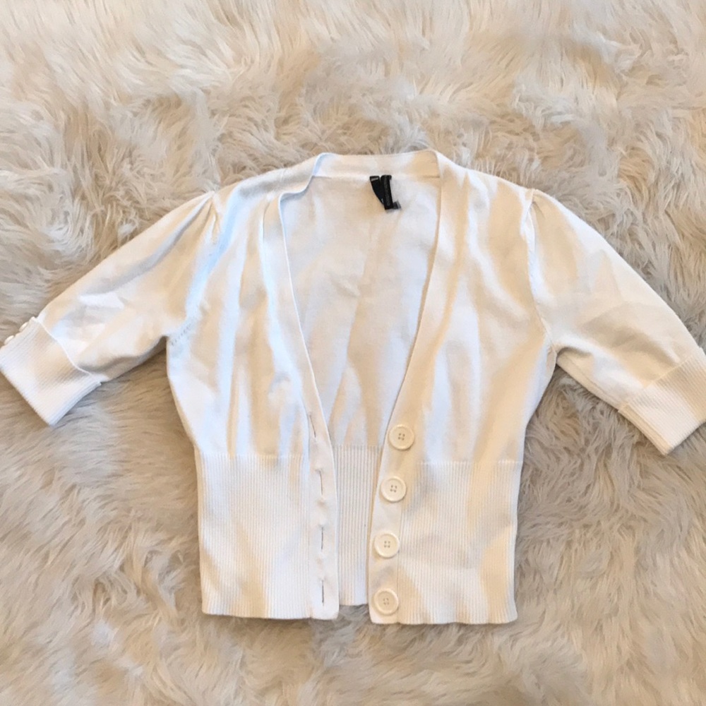 White cardigan
